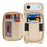 For iPhone Air Case Ring Holder Zipper Pocket Kickstand Leather Back Phone Cover with Shoulder Strap - Beige - 2