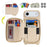 For iPhone Air Case Ring Holder Zipper Pocket Kickstand Leather Back Phone Cover with Shoulder Strap - Beige - 6