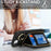 For iPhone 17e / 16e Case Ring Holder Zipper Pocket Kickstand Leather Back Phone Cover with Shoulder Strap - Black - 7