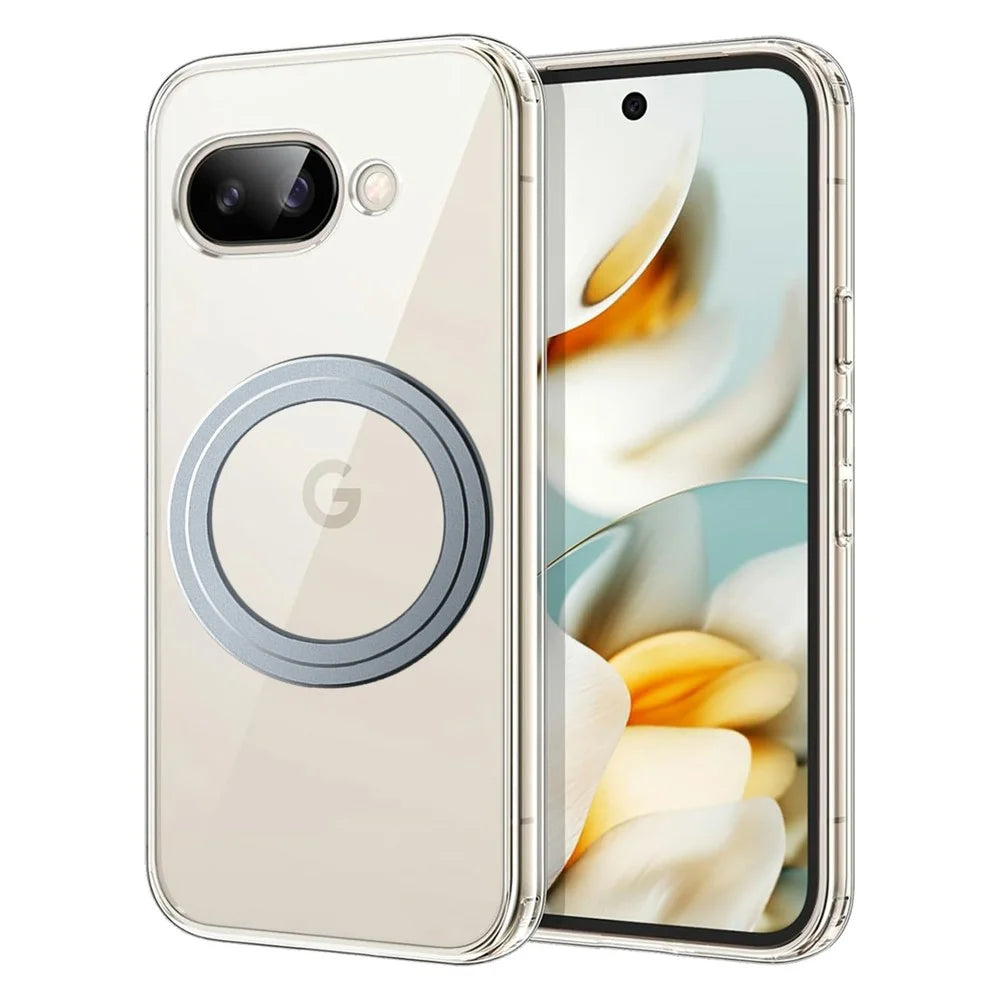 For Google Pixel 9a Magnetic Case TPU + PC Clear Phone Back Cover - 1
