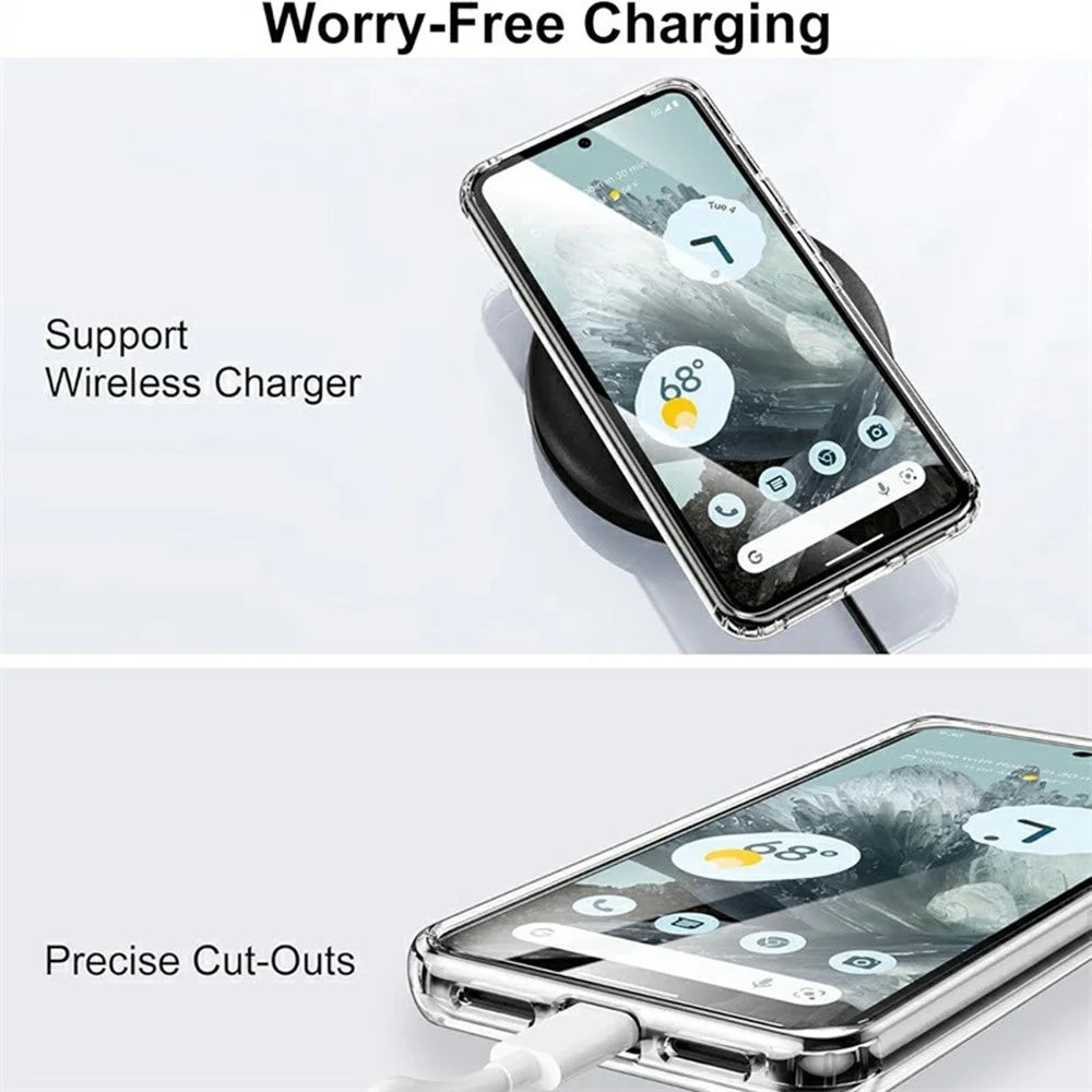 For Google Pixel 9a Magnetic Case TPU + PC Clear Phone Back Cover - 4