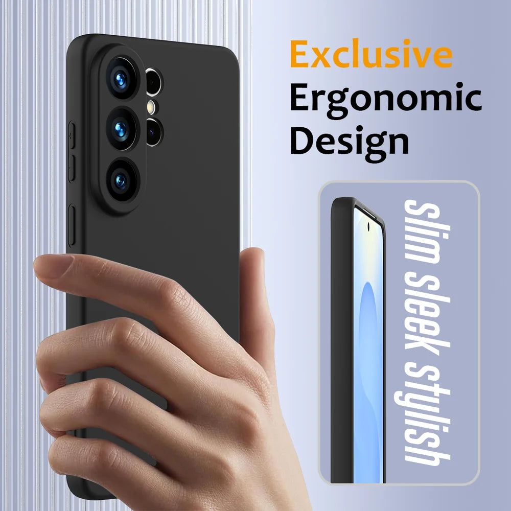 For Samsung Galaxy S26 Ultra Magnetic Case Anti-Drop Liquid Silicone Phone Cover - Black - 4