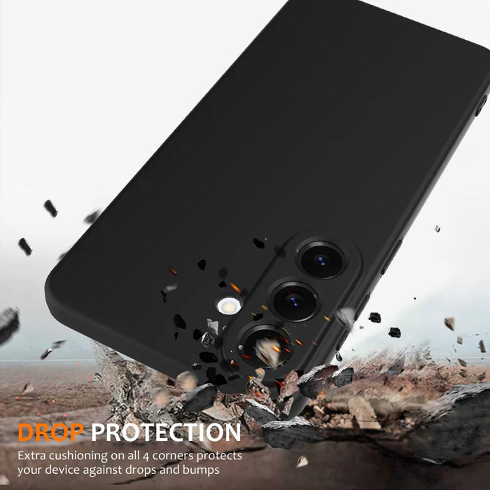 For Samsung Galaxy S26+ Magnetic Case Anti-Drop Liquid Silicone Phone Cover - Black - 2