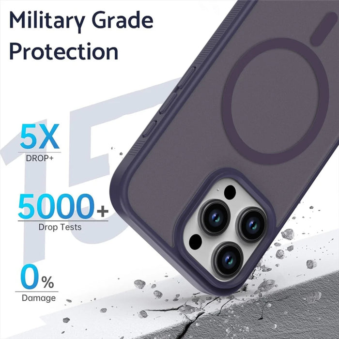 For iPhone 16 Pro Max Case Compatible with MagSafe Skin Touch TPU Acrylic Phone Back Cover - Purple - 4
