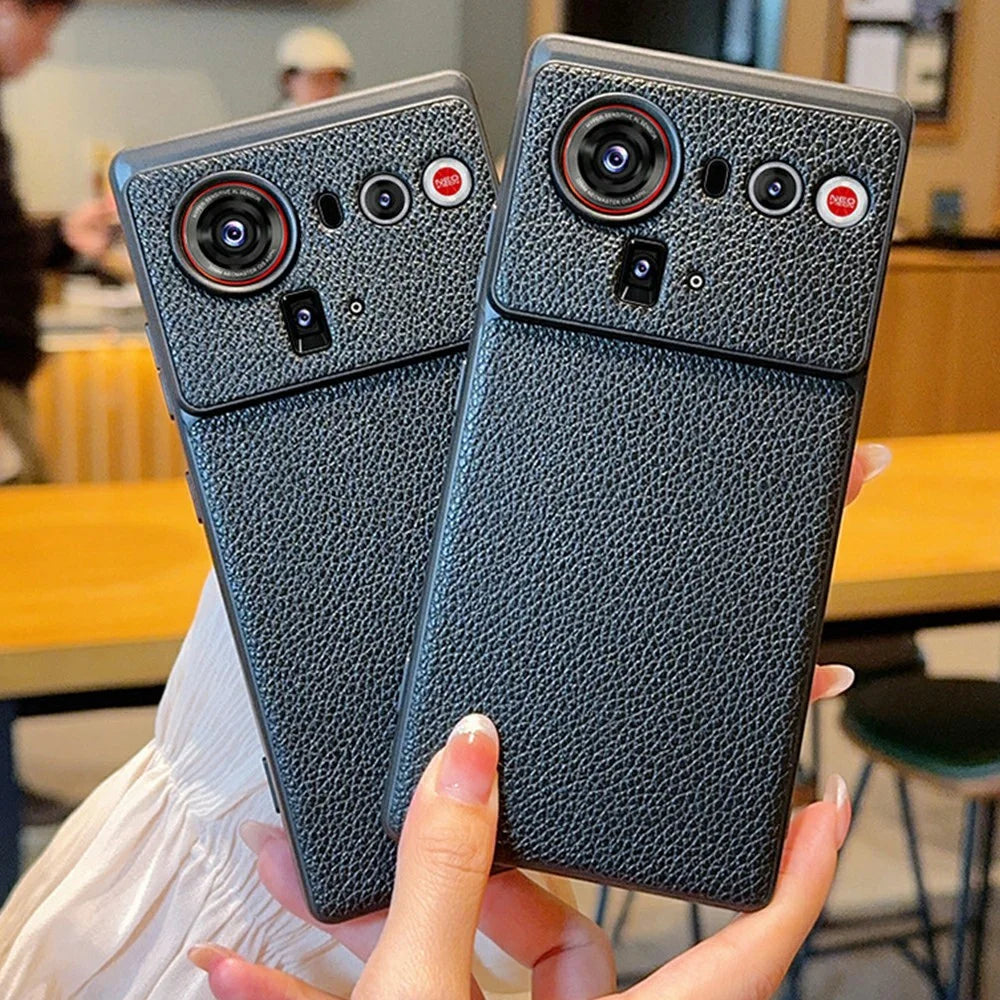 For ZTE nubia Z80 Ultra 5G Case Litchi Texture Leather Coated TPU + PC Phone Cover with Black Edge - 4