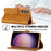 LC.IMEEKE For Samsung Galaxy S26 Case Wallet Calf Texture Leather Phone Cover - Yellow - 7