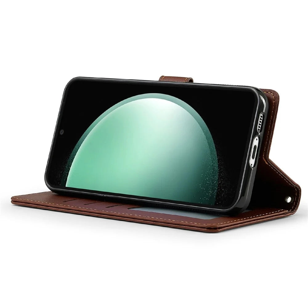 LC.IMEEKE L2 Series for Samsung Galaxy A37 5G Case PU Leather Wallet Detachable Magnetic Phone Cover - Brown - 3