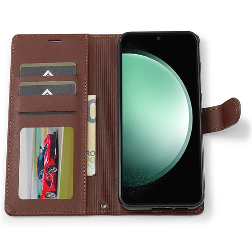 LC.IMEEKE L2 Series for Samsung Galaxy S26 Case PU Leather Wallet Detachable Magnetic Phone Cover - Brown - 2