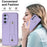 For Samsung Galaxy S26 Case Kickstand Card Slots Leather Coated TPU Cover with Shoulder Strap - Purple - 6
