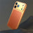LUPHIE For iPhone 17 Pro Case Ultra Slim Metal Phone Back Cover Textured Design - Orange - 3