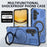 For Samsung Galaxy A37 5G Magnetic Case Rotating Metal Kickstand Shockproof PC + TPU Phone Back Cover - Dark Blue - 2