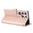 For Samsung Galaxy S26 Ultra Case PU Leather Stand View Phone Wallet Cover with Hand Strap - Pink - 3