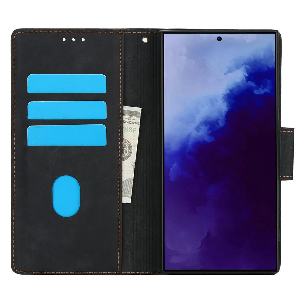 SY-001 For Samsung Galaxy S26 Ultra Case Flower Butterfly Leather Wallet Phone Cover with Hand Strap - Black - 2