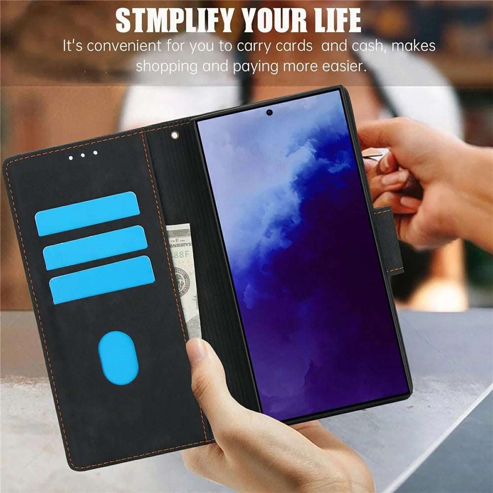 SY-001 For Samsung Galaxy S26 Ultra Case Flower Butterfly Leather Wallet Phone Cover with Hand Strap - Black - 5