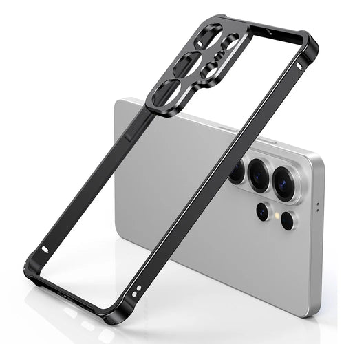 For Samsung Galaxy S26 Ultra Bumper Case Alloy Frame Cover with Lens Frame - Black - 1