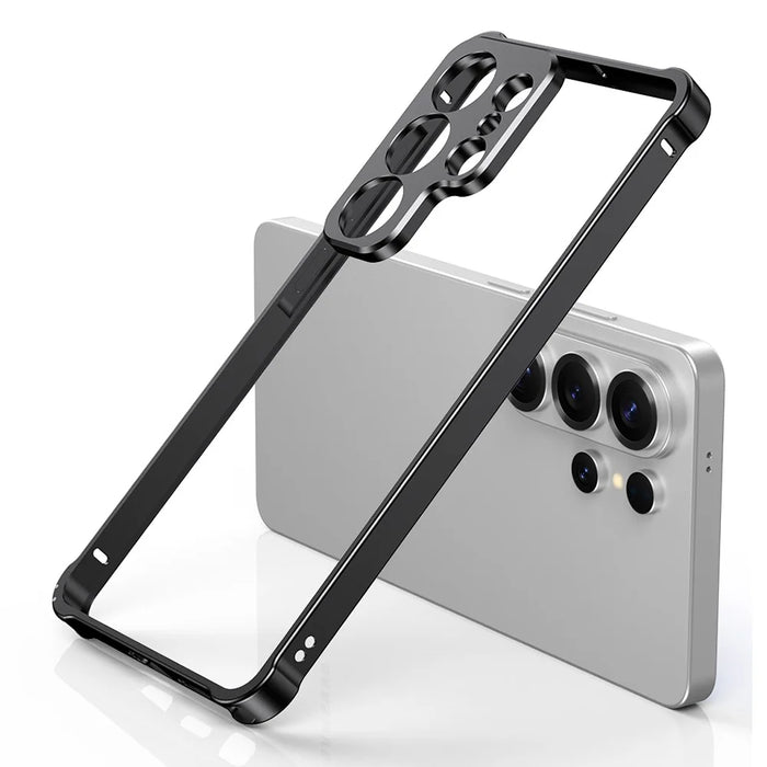For Samsung Galaxy S26 Ultra Bumper Case Alloy Frame Cover with Lens Frame - Black - 1