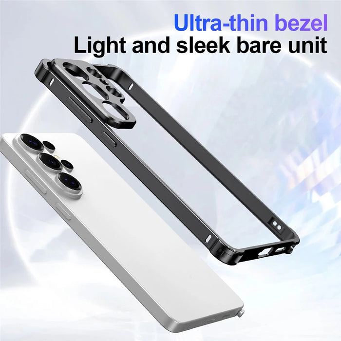 For Samsung Galaxy S26 Ultra Bumper Case Alloy Frame Cover with Lens Frame - Black - 4