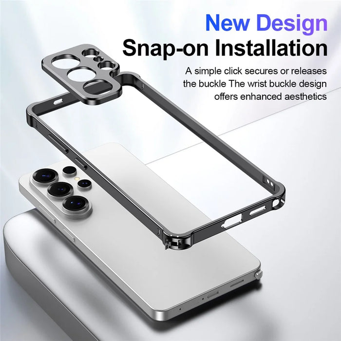 For Samsung Galaxy S26 Ultra Bumper Case Alloy Frame Cover with Lens Frame - Black - 7