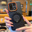 For OnePlus 15 5G Case Rotary Kickstand Leather Coated PC + TPU Phone Cover - Black - 1