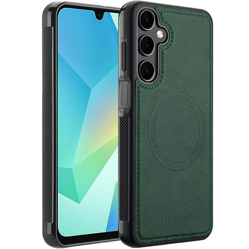 LC.IMEEKE For Samsung Galaxy S26 Magnetic Case Leather+TPU Back Cover - Green - 1