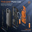 For iPhone 17 Magnetic Case TPU + PC Kickstand Phone Cover Drop Protection - Orange - 4