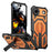 For iPhone Air Magnetic Case TPU + PC Kickstand Phone Cover Drop Protection - Orange - 1