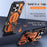 For iPhone 17 Pro Magnetic Case with High Aluminium-silicon Glass Film, TPU + PC Kickstand Phone Cover - Orange - 2