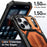 For iPhone 17 Pro Magnetic Case with High Aluminium-silicon Glass Film, TPU + PC Kickstand Phone Cover - Orange - 6