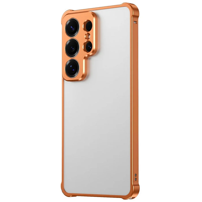 For Samsung Galaxy S26+ Bumper Case Alloy Frame Cover with Lens Frame - Orange - 2
