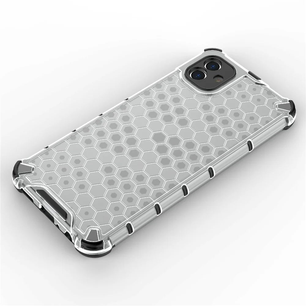 For Samsung Galaxy A04 4G (164.4 x 76.3 x 9.1 mm) TPU + PC Protective Case Honeycomb Texture Drop-proof Back Cover - Grey - 2