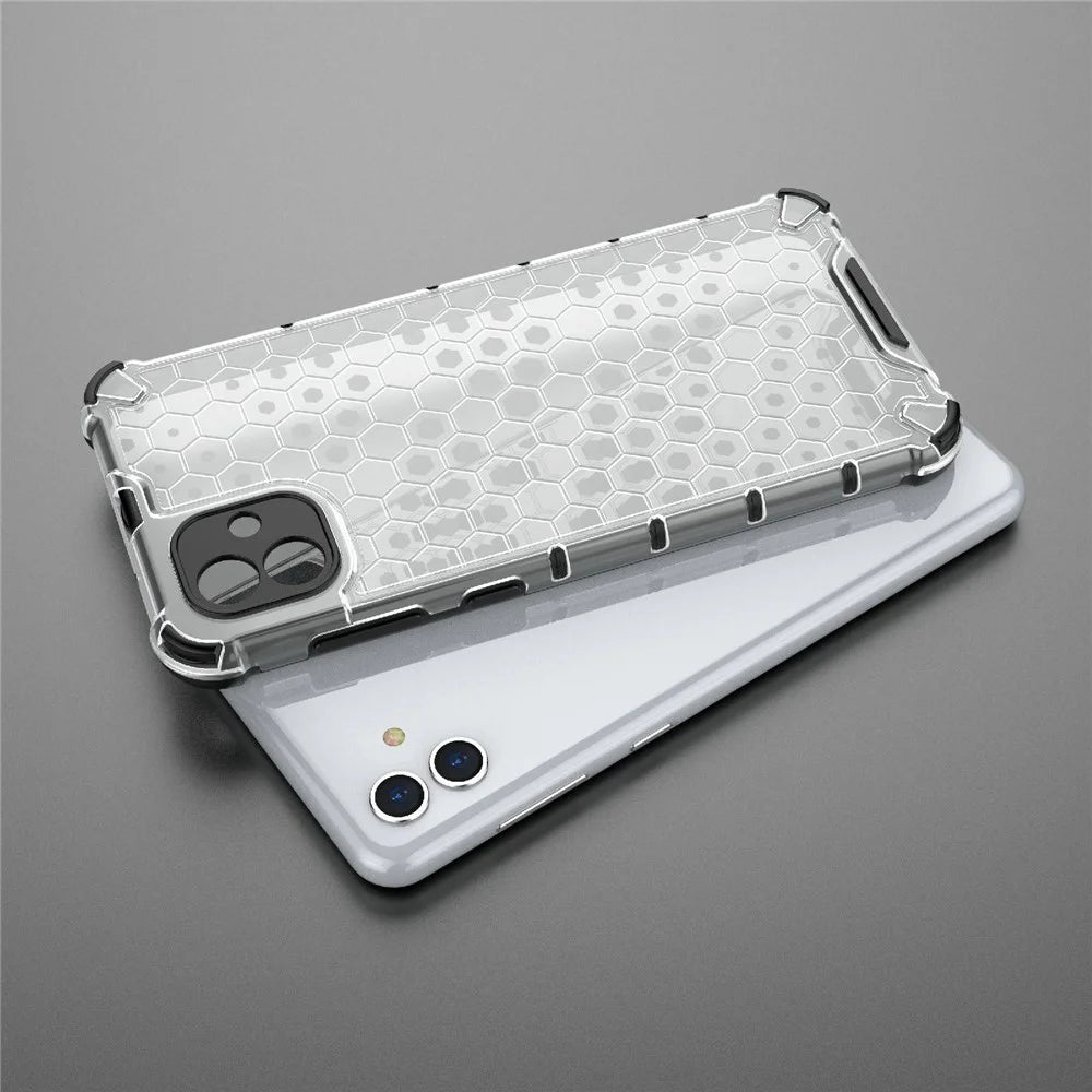 For Samsung Galaxy A04 4G (164.4 x 76.3 x 9.1 mm) TPU + PC Protective Case Honeycomb Texture Drop-proof Back Cover - Grey - 6