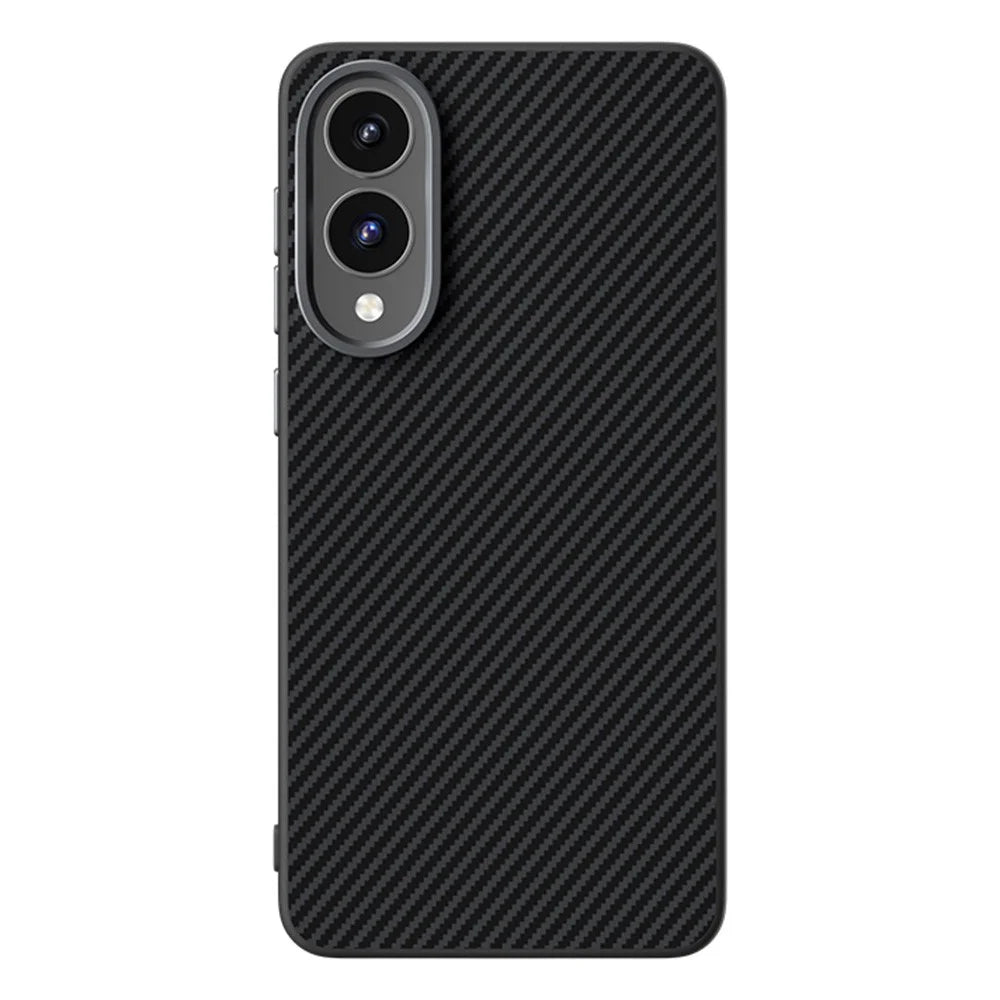 ABEEL For Samsung Galaxy S25 Edge Magnetic Case Carbon Fiber Texture TPU PC PU Phone Back Cover - Black - 2