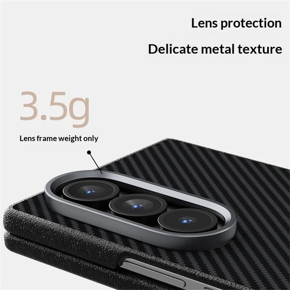 ABEEL For Samsung Galaxy Z Fold7 5G Magnetic Case Carbon Fiber Texture TPU PC PU Phone Back Cover - Black  /  Purple - 7