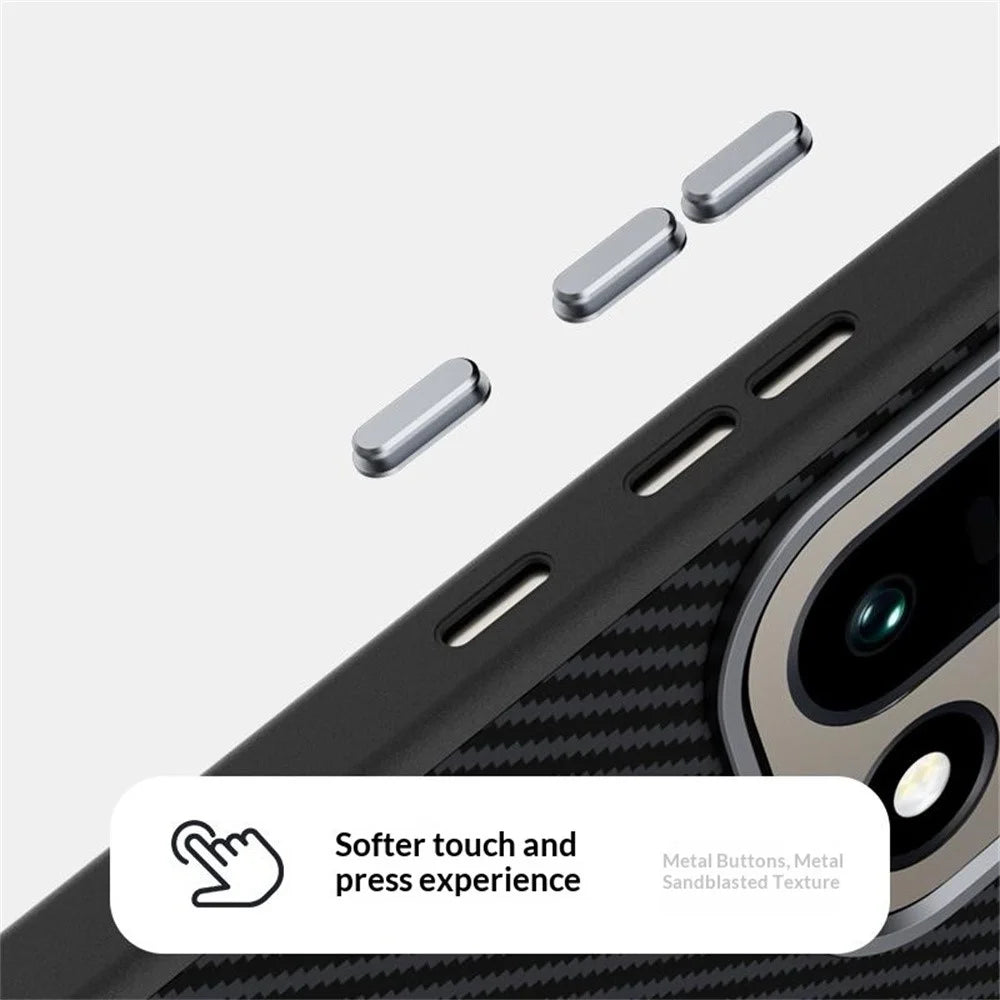 ABEEL For OnePlus 15 5G Magnetic Case Carbon Fiber Texture TPU PC PU Phone Back Cover - Black - 4