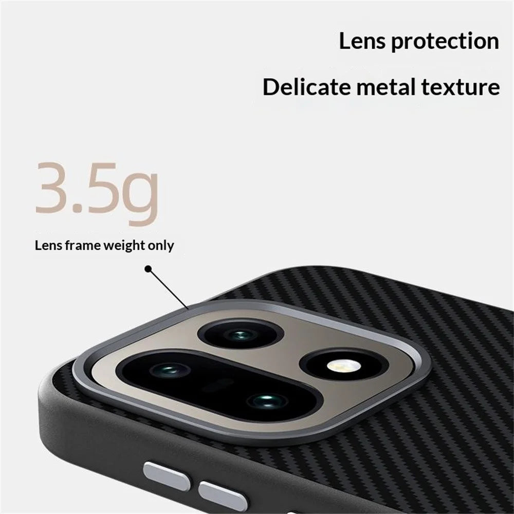 ABEEL For OnePlus 15 5G Magnetic Case Carbon Fiber Texture TPU PC PU Phone Back Cover - Black - 5