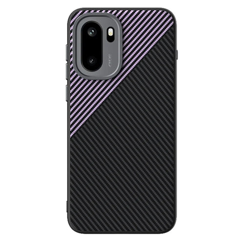 ABEEL For OnePlus 15R 5G / Ace 6T 5G Magnetic Case Carbon Fiber Texture TPU PC PU Phone Back Cover - Black  /  Purple - 1