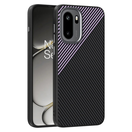 ABEEL For OnePlus 15R 5G / Ace 6T 5G Magnetic Case Carbon Fiber Texture TPU PC PU Phone Back Cover - Black  /  Purple - 2