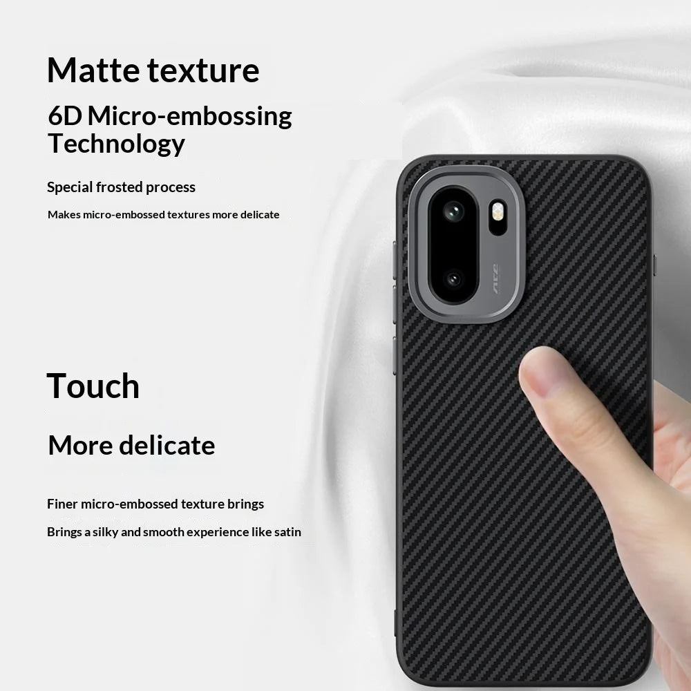 ABEEL For OnePlus 15R 5G / Ace 6T 5G Magnetic Case Carbon Fiber Texture TPU PC PU Phone Back Cover - Black  /  Purple - 3