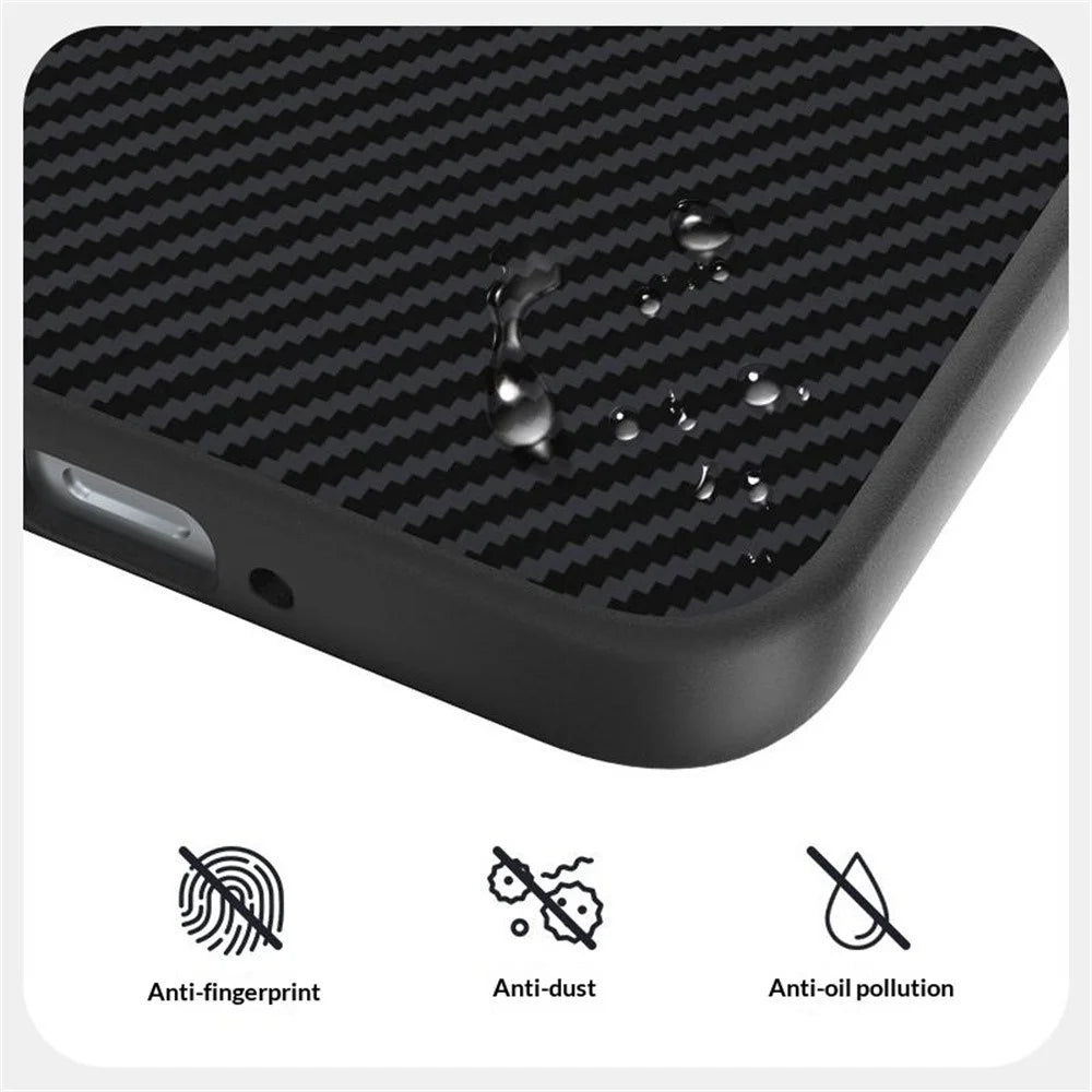 ABEEL For OnePlus 15R 5G / Ace 6T 5G Magnetic Case Carbon Fiber Texture TPU PC PU Phone Back Cover - Black  /  Purple - 5