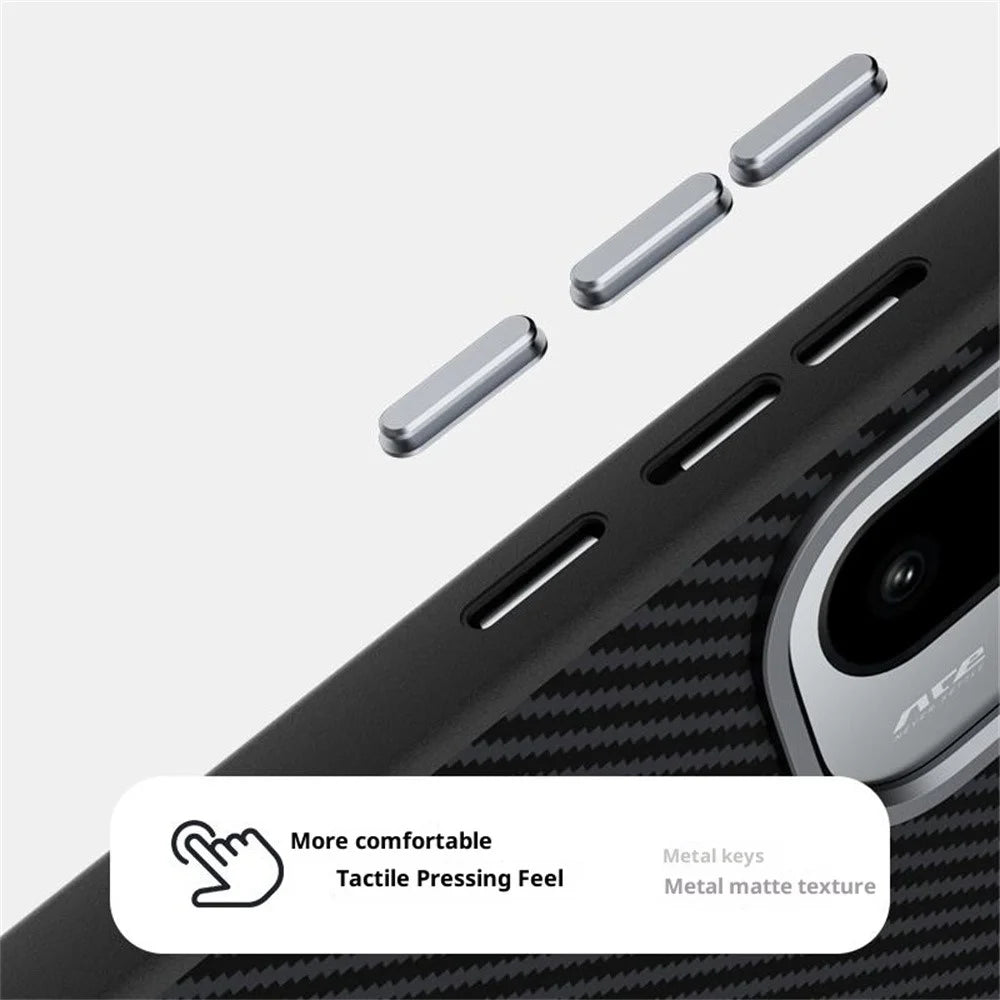 ABEEL For OnePlus 15R 5G / Ace 6T 5G Magnetic Case Carbon Fiber Texture TPU PC PU Phone Back Cover - Black  /  Purple - 6