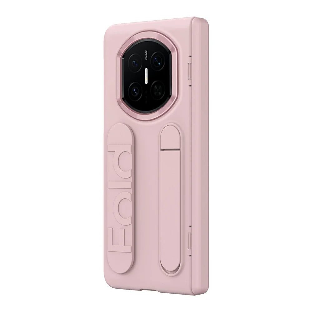 For Huawei Mate X7 Case Kickstand Wristband PC Phone Cover with Tempered Glass Film - Pink - 2