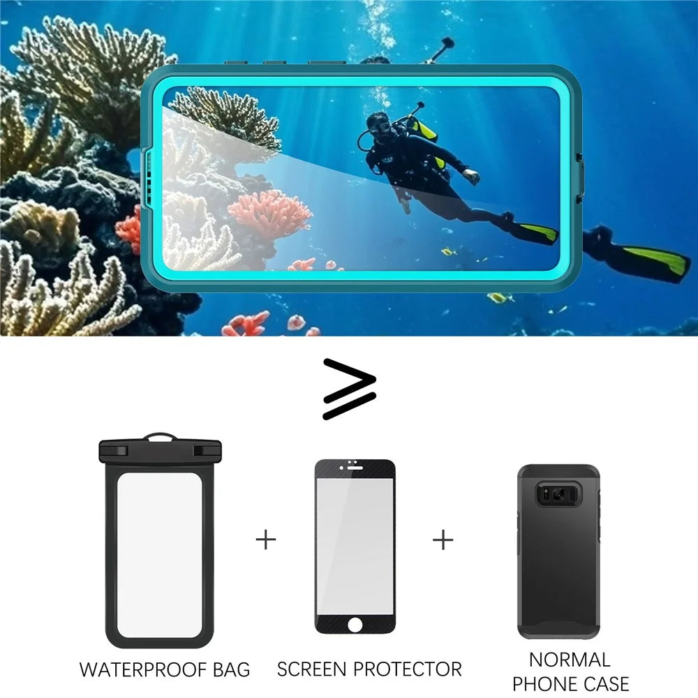 REDPEPPER For Samsung Galaxy S26 IP68 Waterproof Case Clear Magnetic Phone Cover - Blue - 3