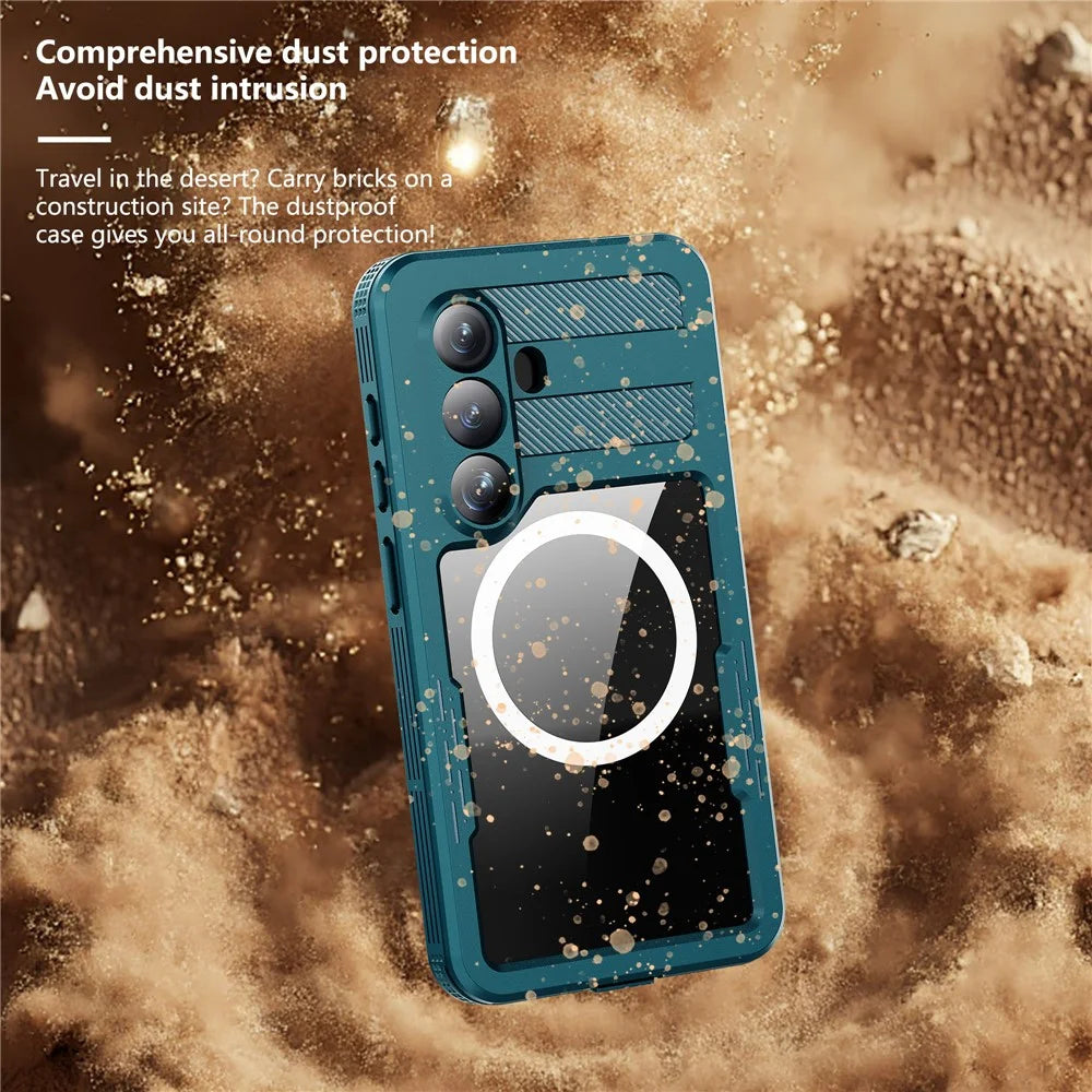 REDPEPPER For Samsung Galaxy S26 IP68 Waterproof Case Clear Magnetic Phone Cover - Blue - 4