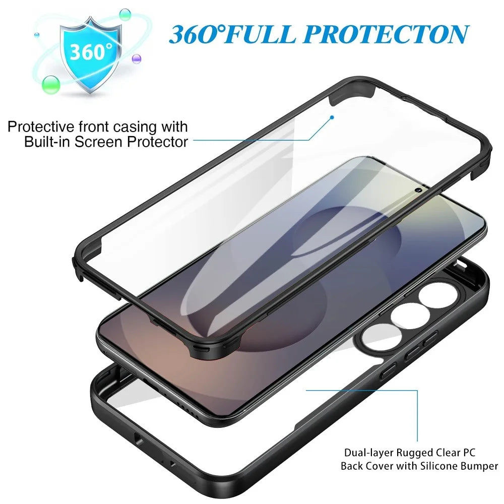 For Samsung Galaxy S26 Ultra Case Acrylic + TPU Clear Phone Cover with PET Screen Film - Black - 2
