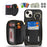 For iPhone 14 Plus Case Ring Holder Zipper Pocket Kickstand Leather Back Phone Cover with Shoulder Strap - Black - 6