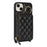 For iPhone 14 Plus Case Ring Holder Zipper Pocket Kickstand Leather Back Phone Cover with Shoulder Strap - Black - 7