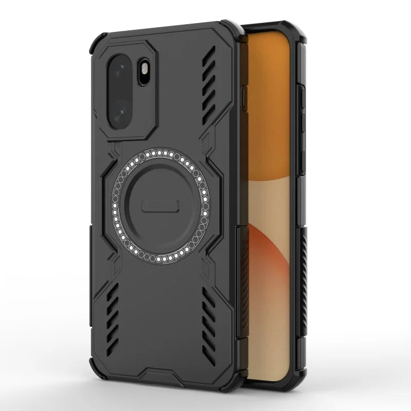WANLONFENG For OnePlus Ace 6 5G / OnePlus Ace 6T 5G / OnePlus 15R 5G Magnetic Case  DJ Series PC TPU Phone Cover with 2Pcs Tempered Glass Film - Black - 4