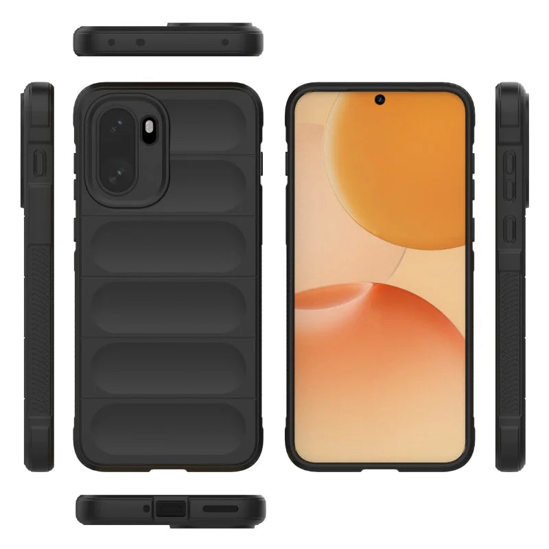 WANLONFENG For OnePlus Ace 6 5G / OnePlus Ace 6T 5G / OnePlus 15R 5G TPU Case  HD Series Anti Slip Phone Cover with Tempered Glass - Black - 5