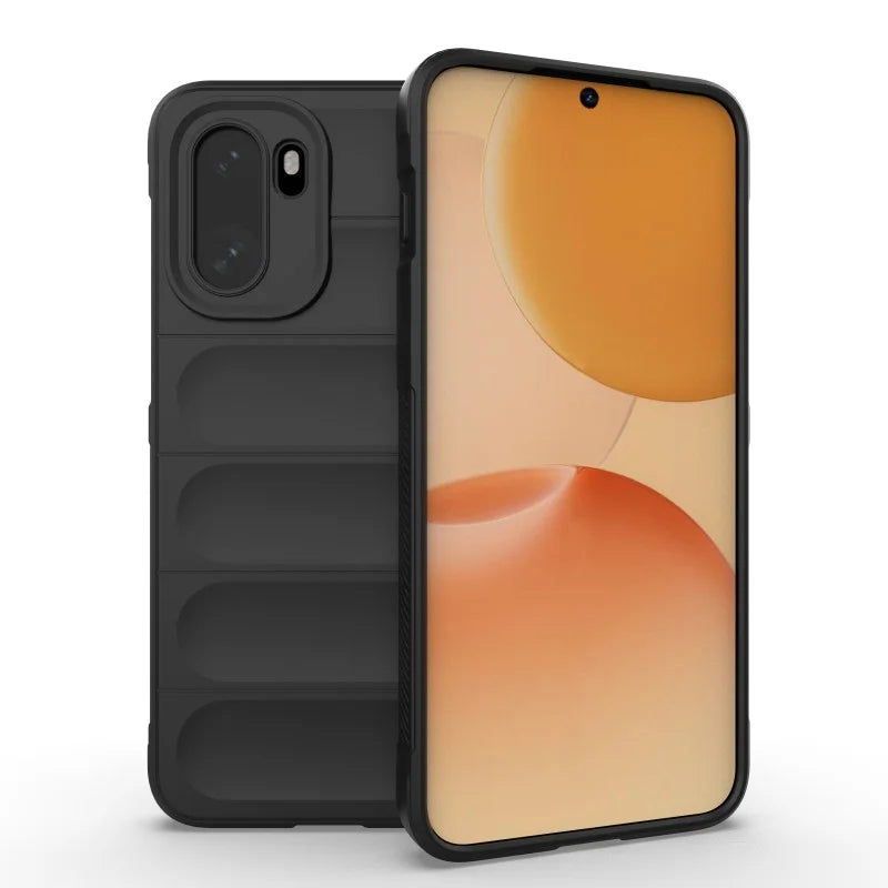 WANLONFENG For OnePlus Ace 6 5G / OnePlus Ace 6T 5G / OnePlus 15R 5G TPU Case  HD Series Anti Slip Phone Cover with Tempered Glass - Black - 6