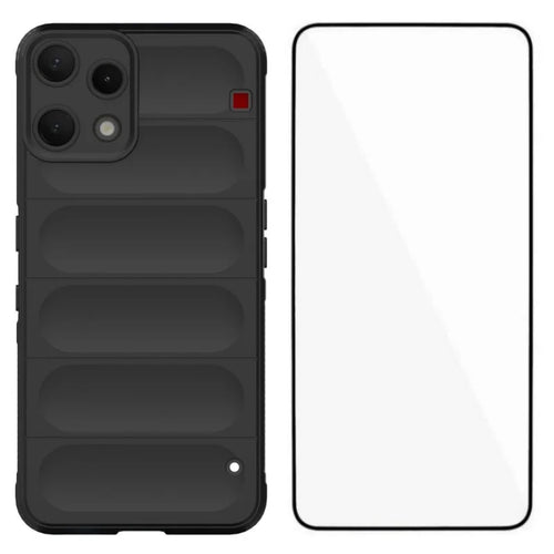 WANLONFENG For Nothing Phone (3a) Lite 5G TPU Case  HD Series Anti Slip Phone Cover with Tempered Glass - Black - 1